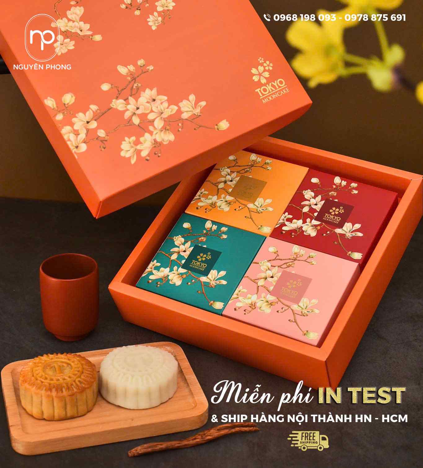 Hộp giấy thiết kế nổi bật đựng bánh trung thu 